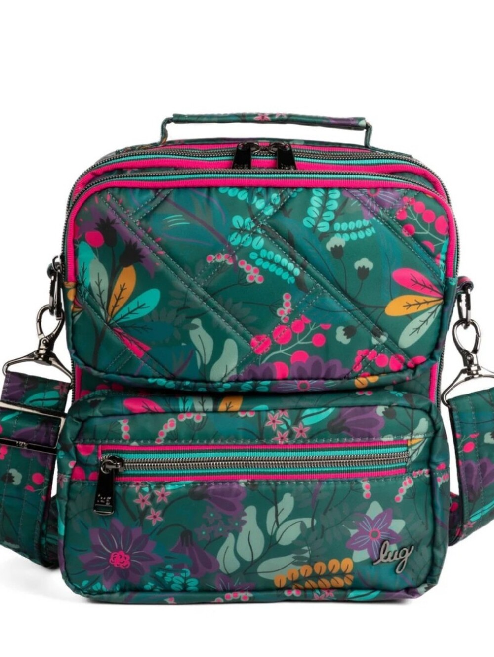 Lug Wrangler Crossbody, Shoulder Bag, Satchel, & Wallet In Evermore Flora Green - Picture 10 of 13